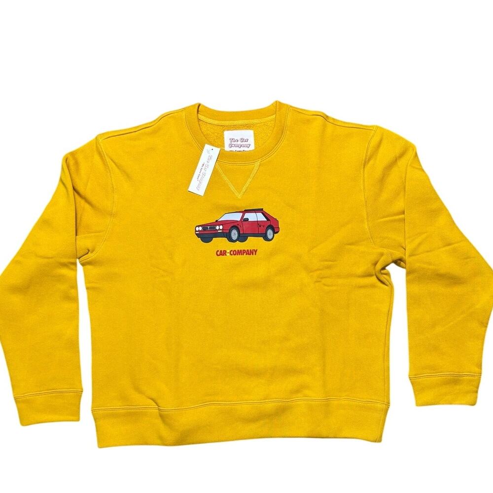 NWT The Car Company Men's Medium Mustard Cotton Crewneck